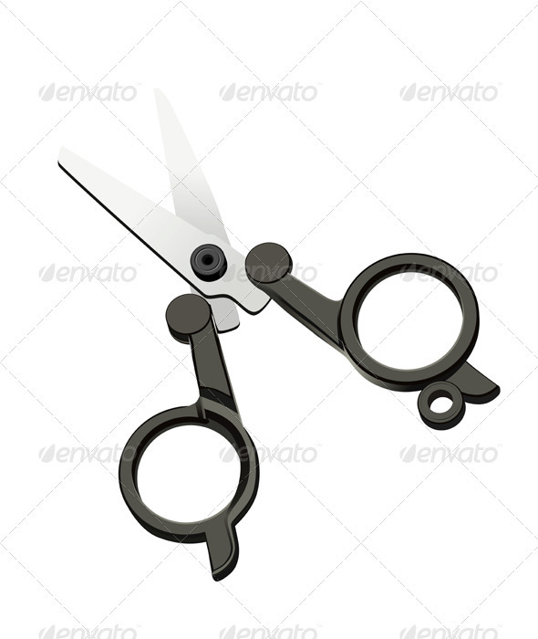 Vector scissors on a white background