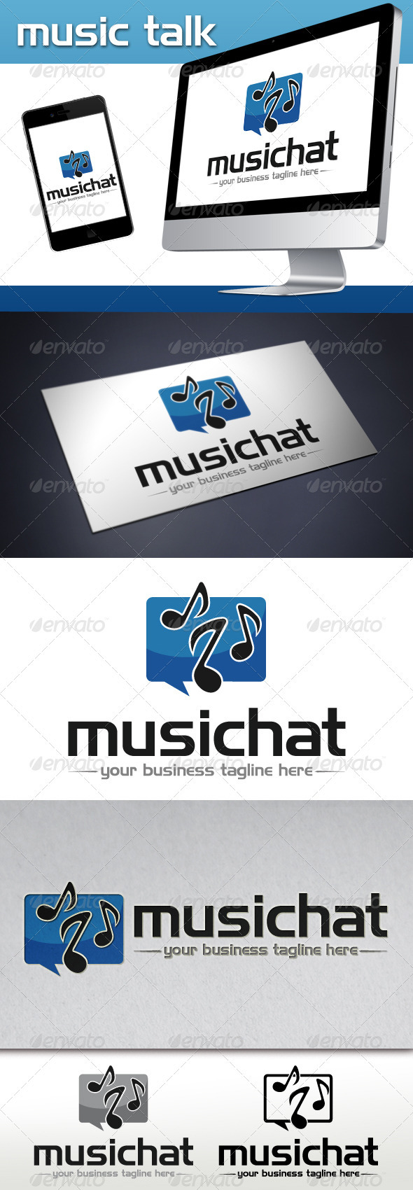 Music Talk Logo Template - Vector Abstract