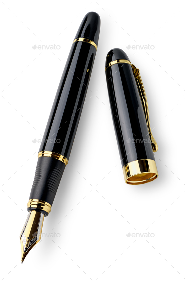 Black and gold fountain pen - Stock Photo - Images