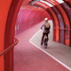Commuting Cyclist In Urban Walkway - PhotoDune Item for Sale