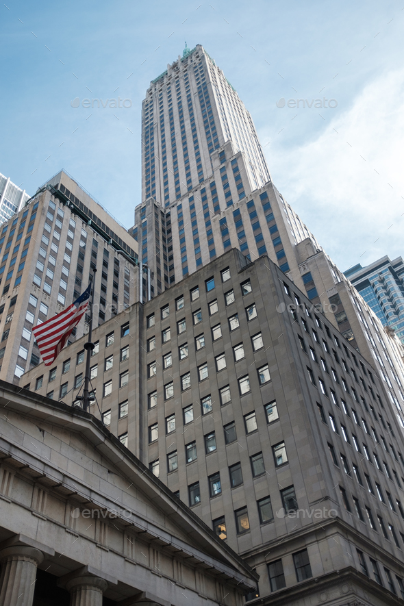 Wall Street Skyscrapers - Stock Photo - Images