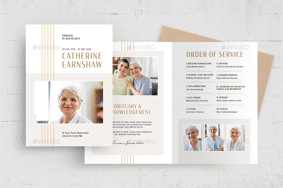 Funeral Program Template, Print Templates | GraphicRiver