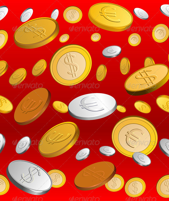 Vector golden and silver rain