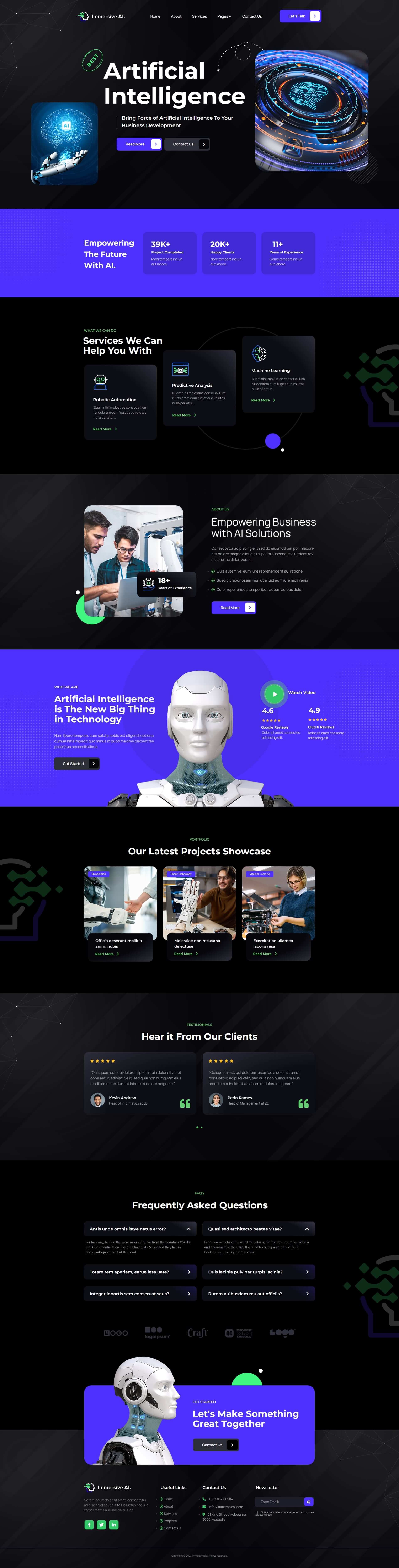 ImmersiveAI - Robotics Elementor Template Kit by designingmedia ...
