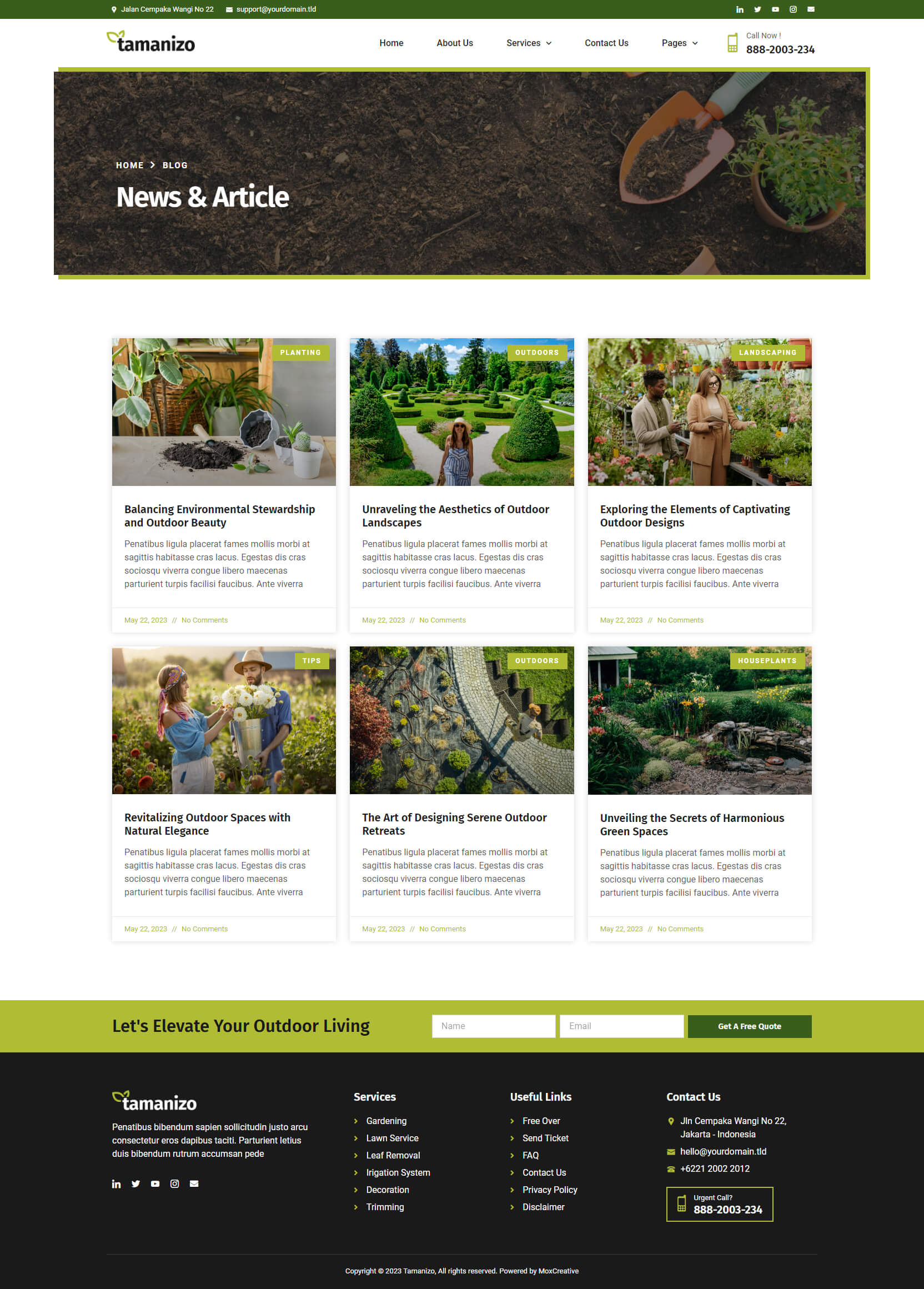 Tamanizo - Gardening & Landscape Elementor Template Kit by moxcreative