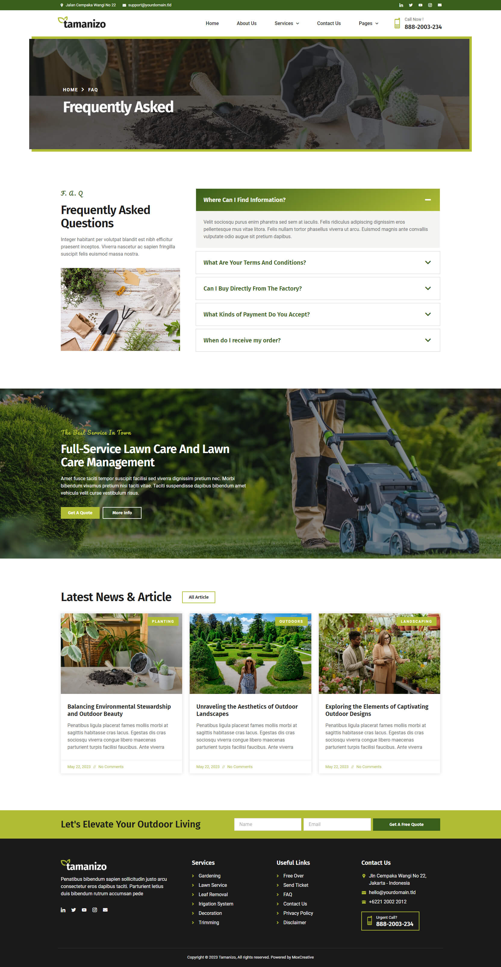 Tamanizo - Gardening & Landscape Elementor Template Kit by moxcreative
