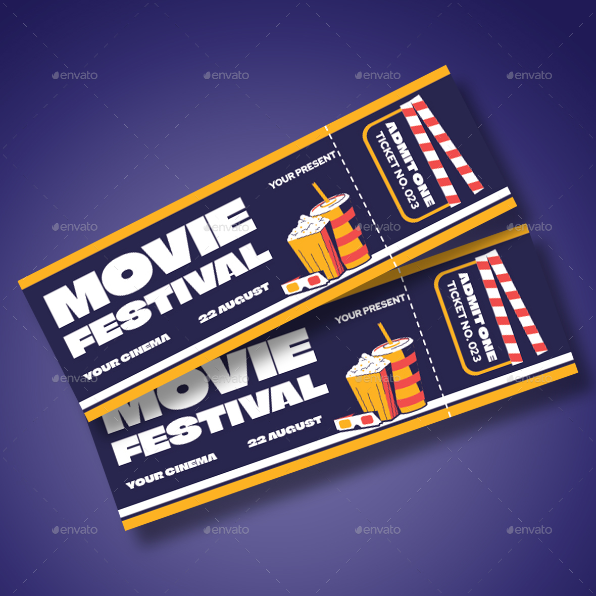 Retro Movie Festival Ticket by fajtribe | GraphicRiver