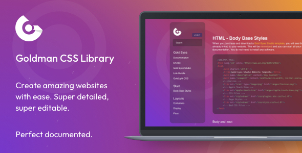 Goldman - CSS Library For Build Websites