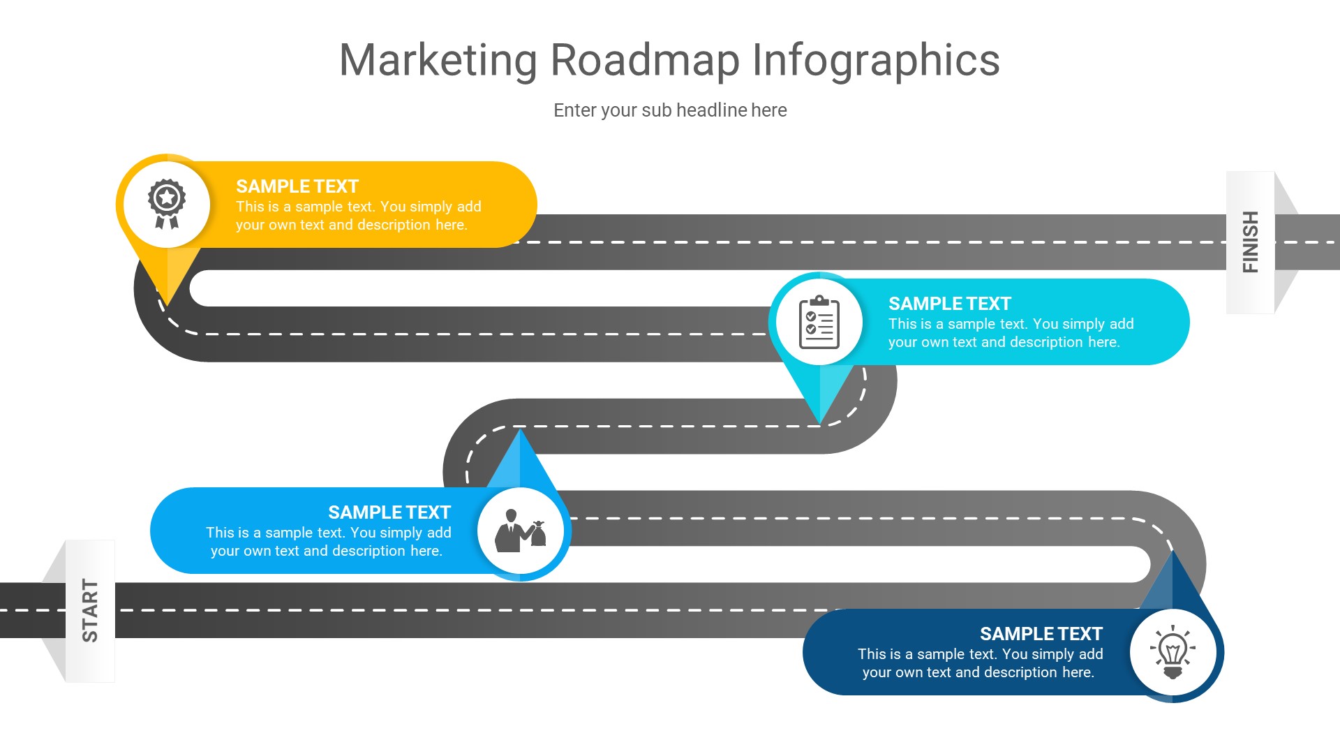 Marketing roadmap PowerPoint infographics presentation, Presentation ...