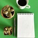 Notepad and pen with coffee cup and plants - PhotoDune Item for Sale