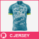 Men's Short Sleeve Cycling Jersey Mockup V4 