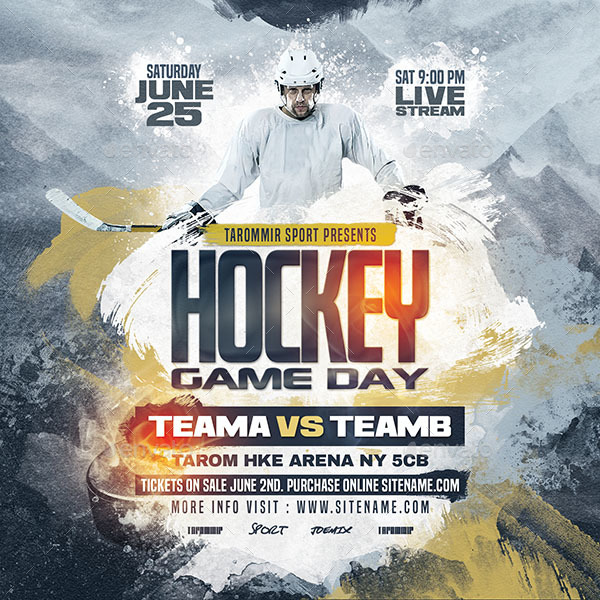Hockey Game Day Flyer, Print Templates GraphicRiver