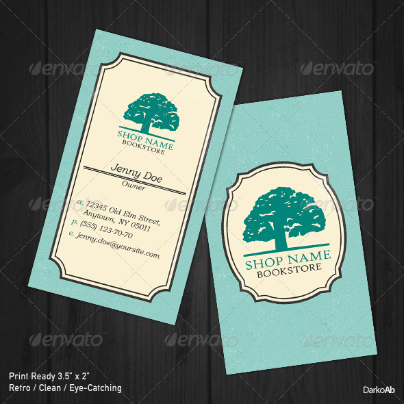 Bookstore Retro Business Card - Retro/Vintage Business Cards