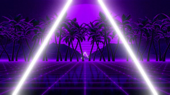 80s style palm trees
