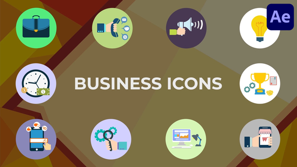 Animated Business Icons for After Effects Elements template preview