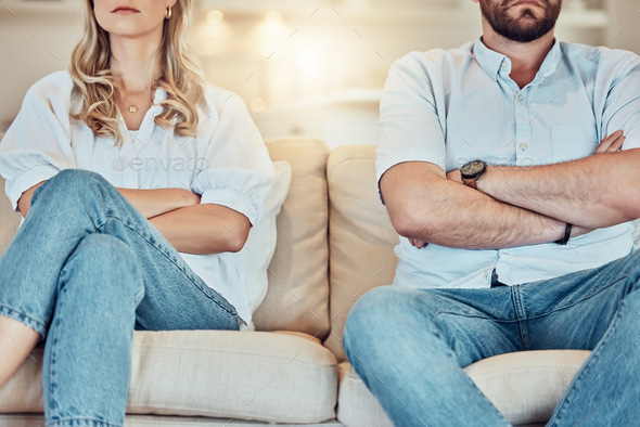 Unknown Couple Fighting And Giving Each Other The Silent Treatment 