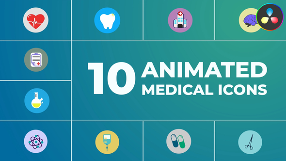 Animated Medical Icons for DaVinci Resolve