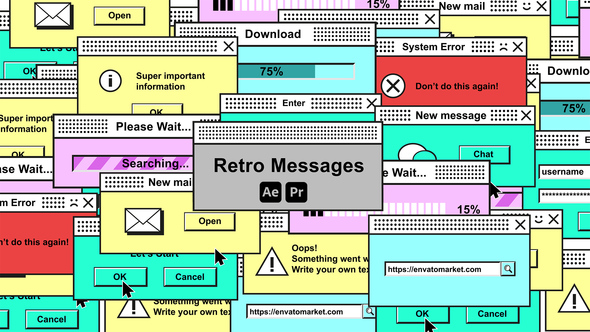 Retro Messages Elements template preview