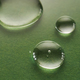 Three drops of liquid on a green background. - PhotoDune Item for Sale
