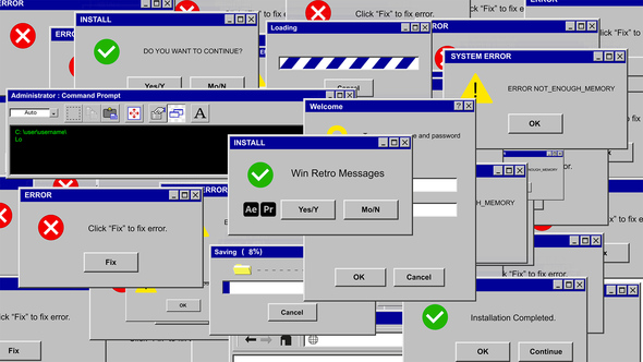 Win Retro Messages Elements template preview