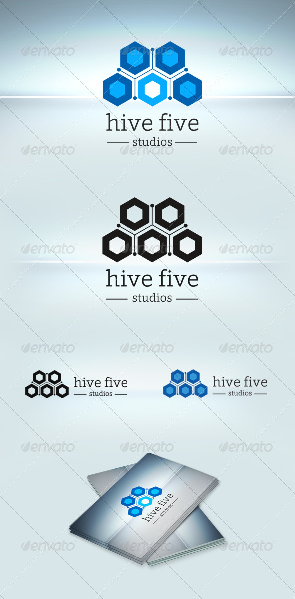 Hive Five Logo Template - Vector Abstract