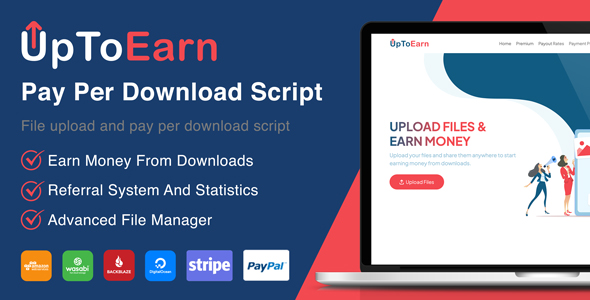 UpToEarn  File Upload And Pay Per Download Script (SAAS Ready)