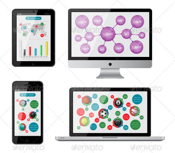 Isolated gadgets - Web Elements Vectors