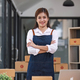 Portrait of Asian young woman SME working with a box at home the workplace.start-up small business - PhotoDune Item for Sale