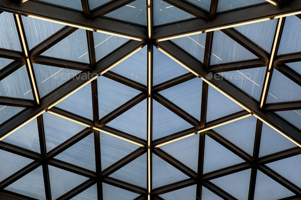 Close up of glass and steel architecture - Stock Photo - Images