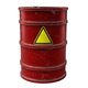 Isolated Red Barrel with a Warning Sign.  - PhotoDune Item for Sale