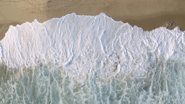 Birds Eye View of Shoreline Waves Beach Coast alt