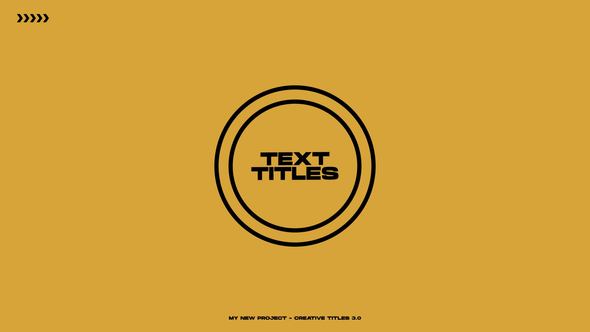 Creative Titles 3.0 | After Effects Titles template preview