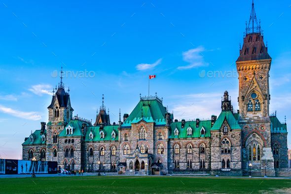 East Block in Canada's Parliament Hill on a beautiful afternoon