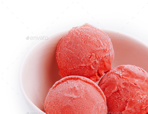 Pink Strawberry Ice Cream Scoop Stock Photo - Image of cream, food