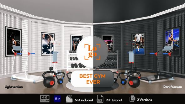 Gym Logo Reveal Elements template preview