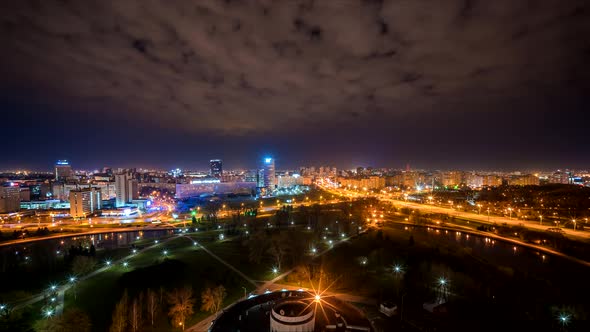 Night Timelapse of the Capital of Belarus Minsk alt
