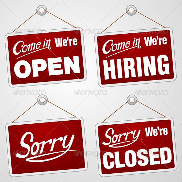 Red Isolated Signs Set - Objects Vectors