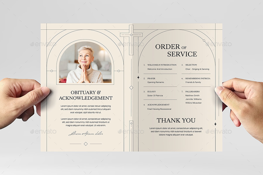 Funeral Program Template, Print Templates | GraphicRiver
