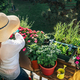 Woman gardening on balcony - PhotoDune Item for Sale