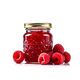 Raspberry jam in jar on white backgrounds. - PhotoDune Item for Sale