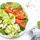Keto salad with salmon, avocado, spinach, cucumber,. Low-carbohydrate breakfast rich in healthy fats - PhotoDune Item for Sale