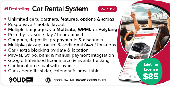 Car Rental System (Native WordPress Plugin) by KK_Matt | CodeCanyon