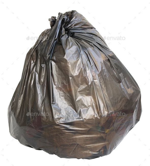 Trash bags isolated on a white background, Stock image