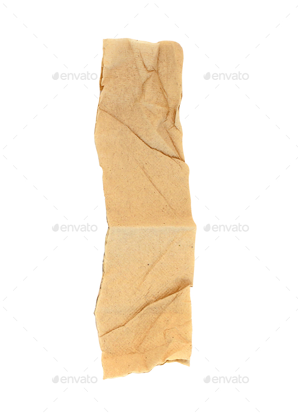 torn brown tissue paper isolated on white background Stock Photo by  studio2013