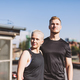 Couple happy after workout in ubran industrial city area - PhotoDune Item for Sale