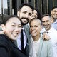 Multiracial group of cheerful and successful business people taking a selfie outside. Diverse office - PhotoDune Item for Sale
