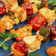 Grilled skewers of salmon and vegetables. - PhotoDune Item for Sale