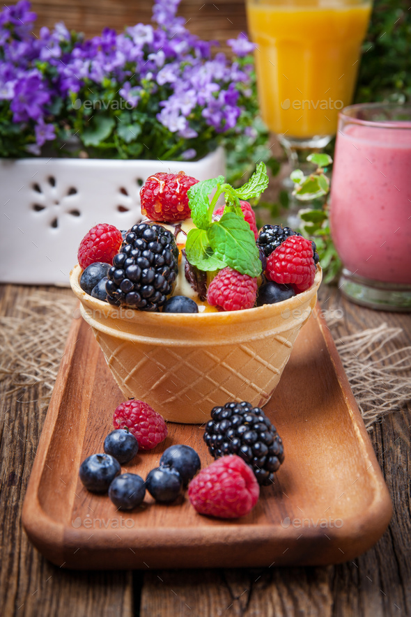 Fruity Waffle Bowls