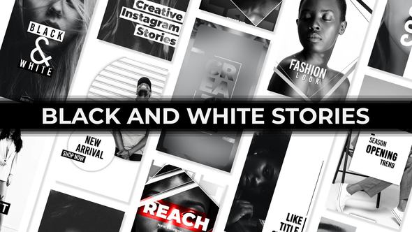 Black&White Stories Product Promo template preview