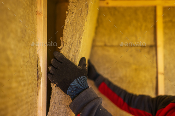 Mineral Wools Building Walls Insulation - Stock Photo - Images